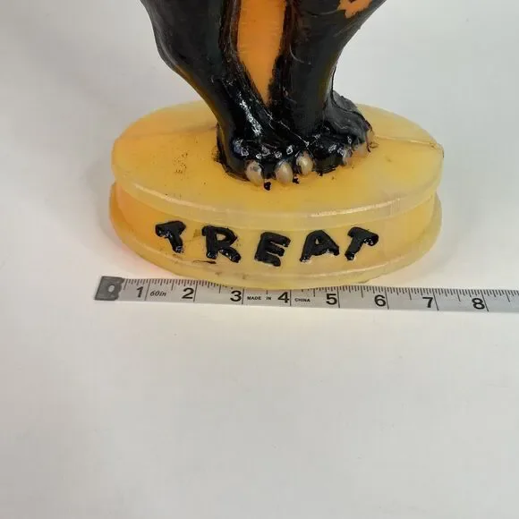 Vintage Blow Mold Black Cat And Jack O Lantern, 14”, No Light, Halloween